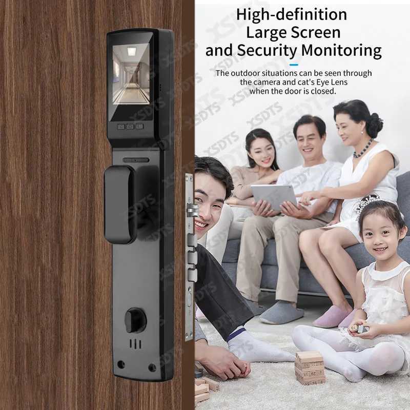 3D facial real-time intercom intelligent door lock security camera intelligent fingerprint password biometric electronic key unlocking CL240920
