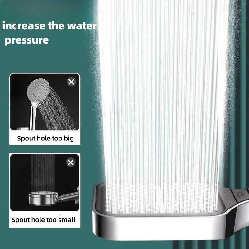 13CM Large Panel 3 Modes Shower Head High Pressure Water Massage Shower With Head Filter Element Bathroom Accessories NewXJ240906