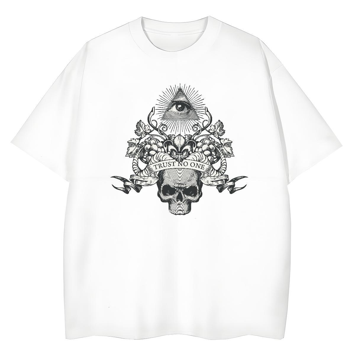 Brand Women T Shirts 230g 100% Cotton Round Neck Short Sleeve Hip Hop skull Women Tshirts 5A Customized Top Tees