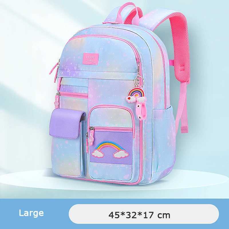 Primary School Backpack Cute Colorful Bags for Girls Princess Waterproof Children Rainbow Series Schoolbags Mochila 240907