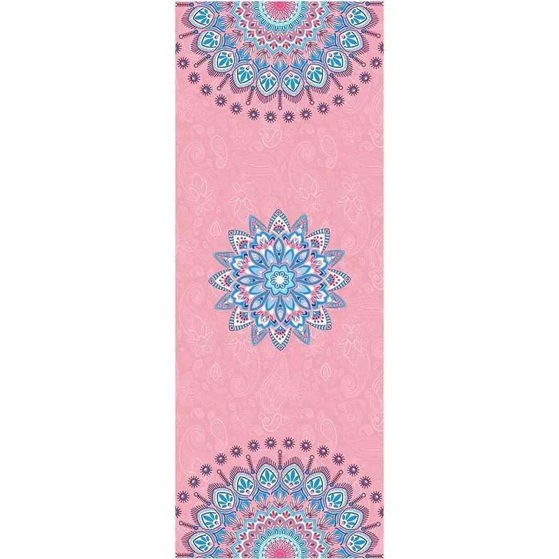 183 * 68 * 0.15cm folding portable thick suede yoga mat with printed sound absorption and extended anti slip pad W240906