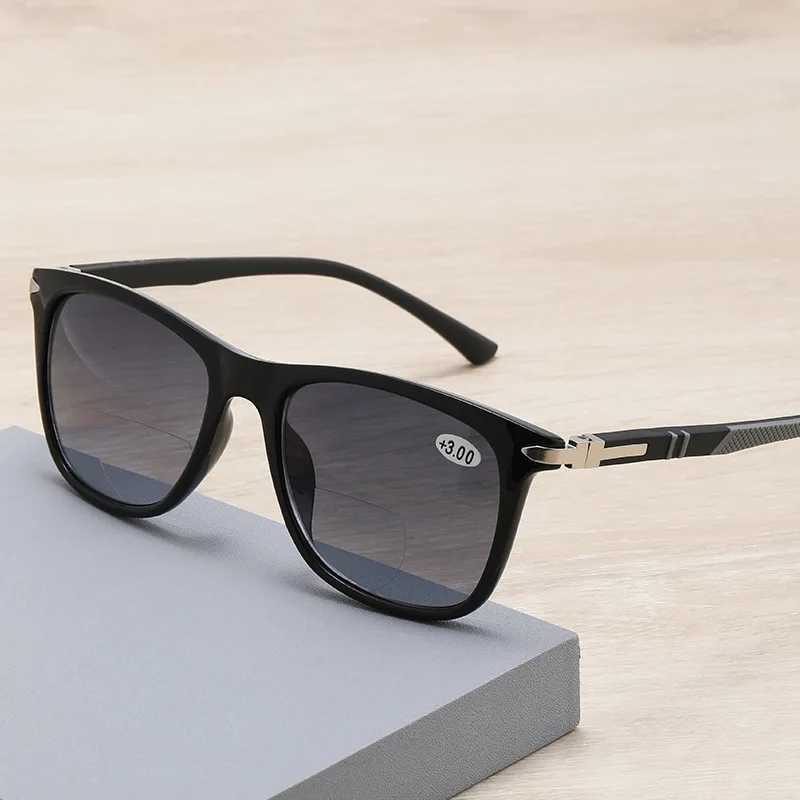 Sunglasses for women and men bifocal sun reading glasses UV sunshade glasses elder glasses square+1.0+1.5+2.0+2.5+3.0+3.5 W240907