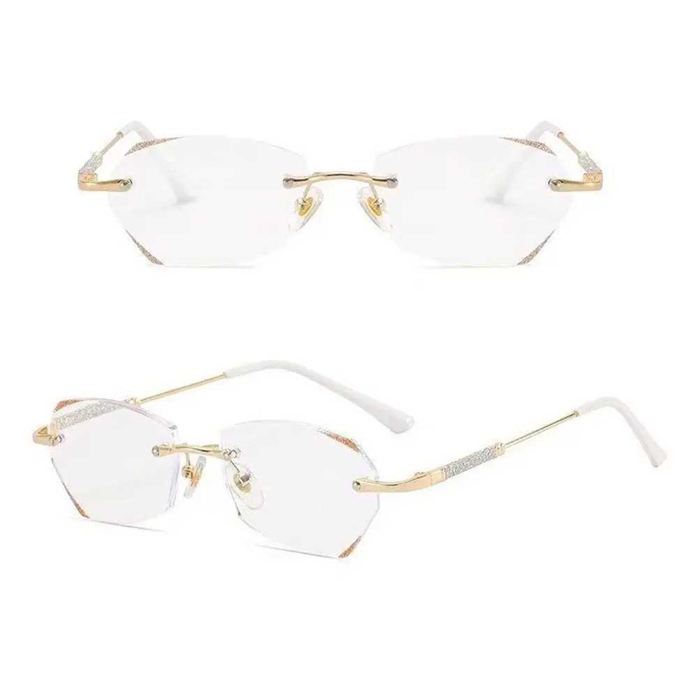 Mens womens portable diamond visual care ultra light frame Myopia glasses anti blue light glasses W240906