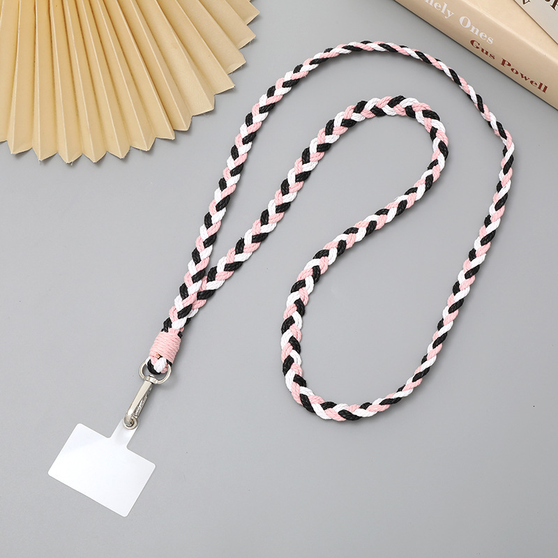Yilian new gradient woven rope crossbody chain phone case anti loss hanging pendant long single buckle with clip