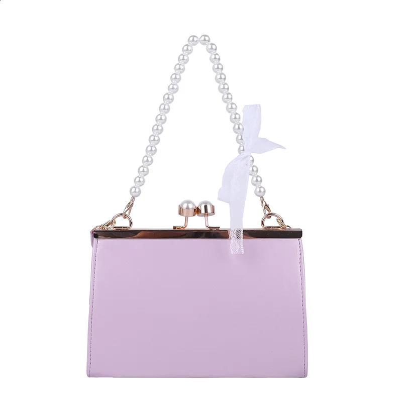 Fashion pearl shoulder bag matching small square bag clutch bag coin bag PU leather shoulder bag cross bag 240904