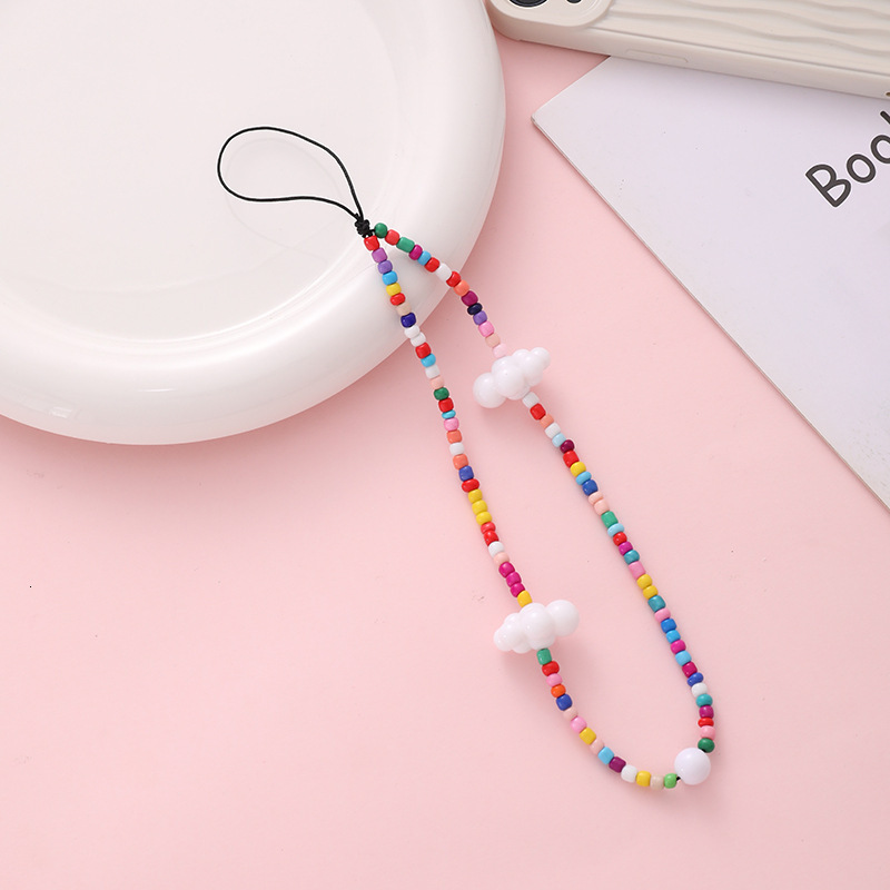 Yilian Jewelry New Cloud Beaded Colorful Wrist Chain Accessories Short Phone Hanging Rope Gift for Women