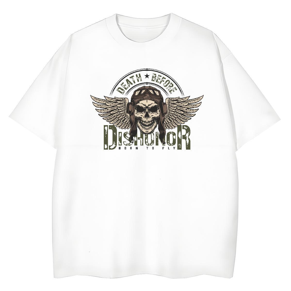 Fashion T-Shirts 100% Cotton 230g Breathable Crew Neck Sport skull Woman Tshirt Free Shipping Cartoon Anime Tees