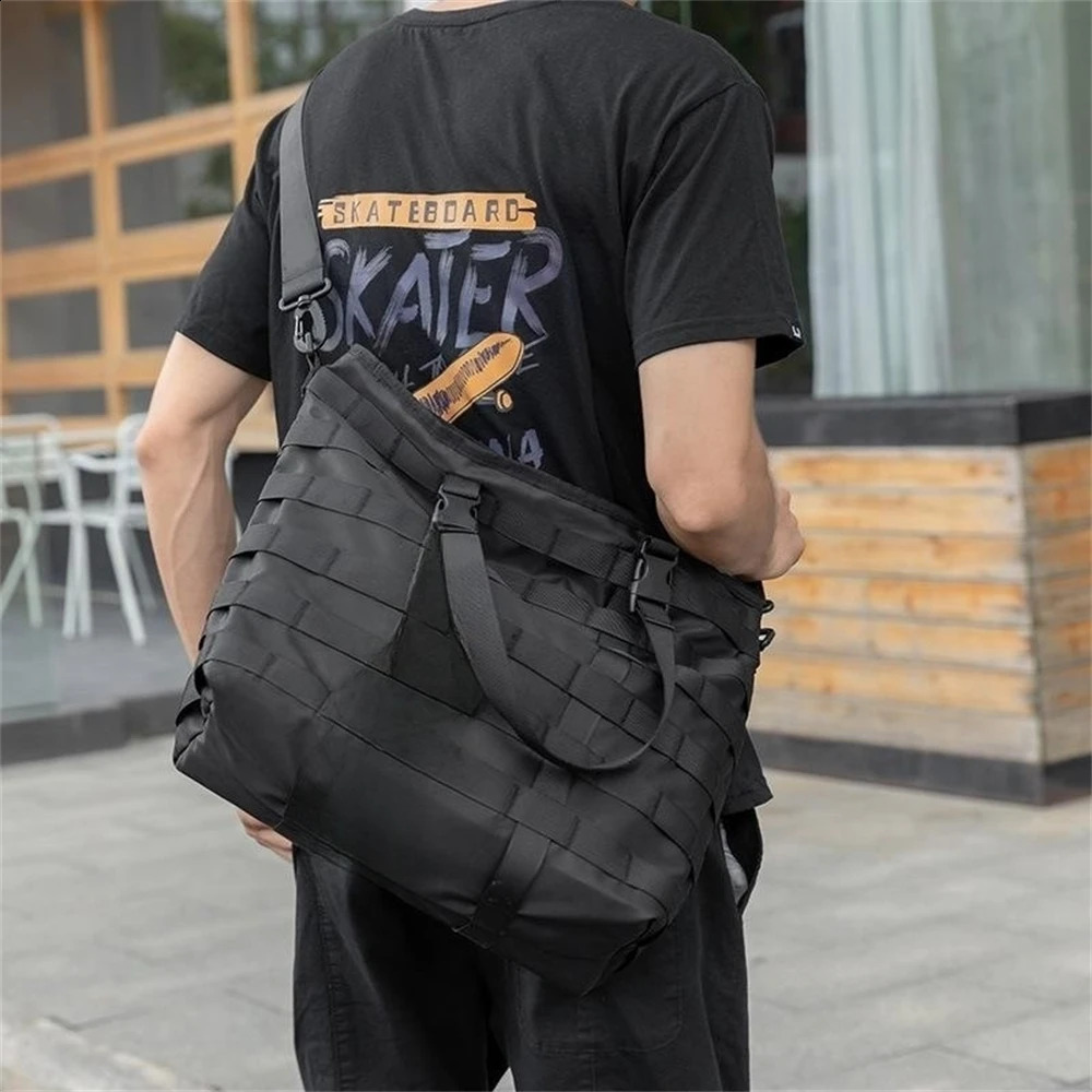 Unisex side shoulder bag large capacity mens handbag high-capacity student backpack casual handbag travel bag 240903