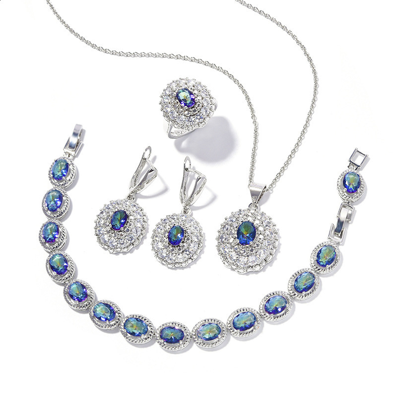 Womens Earrings Bracelet Temperament Evening Dress High Quality Angelic Necklace Set Gift 240524