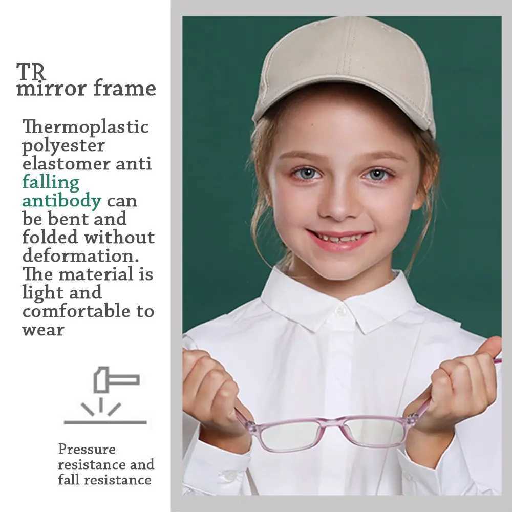 New TR90 anti blue light glasses for 2024 ordinary glasses childrens radiation protection childrens computers ultra light frame glasses W240906