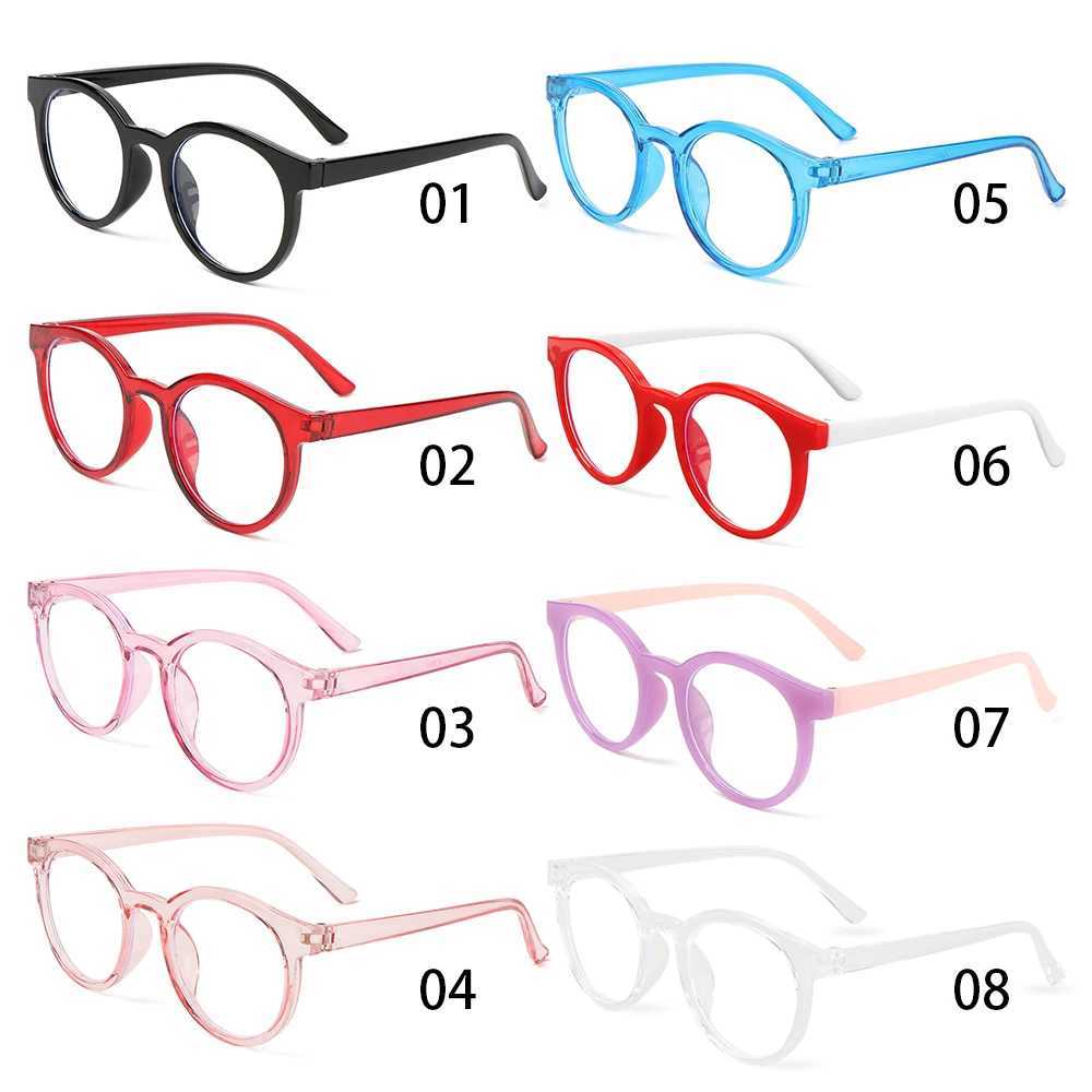 Round anti blue light childrens glasses for children boys and girls computer glasses protective glasses ultra light frame W240906