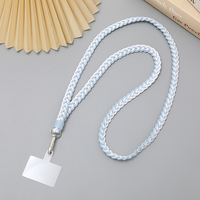 Yilian new gradient woven rope crossbody chain phone case anti loss hanging pendant long single buckle with clip