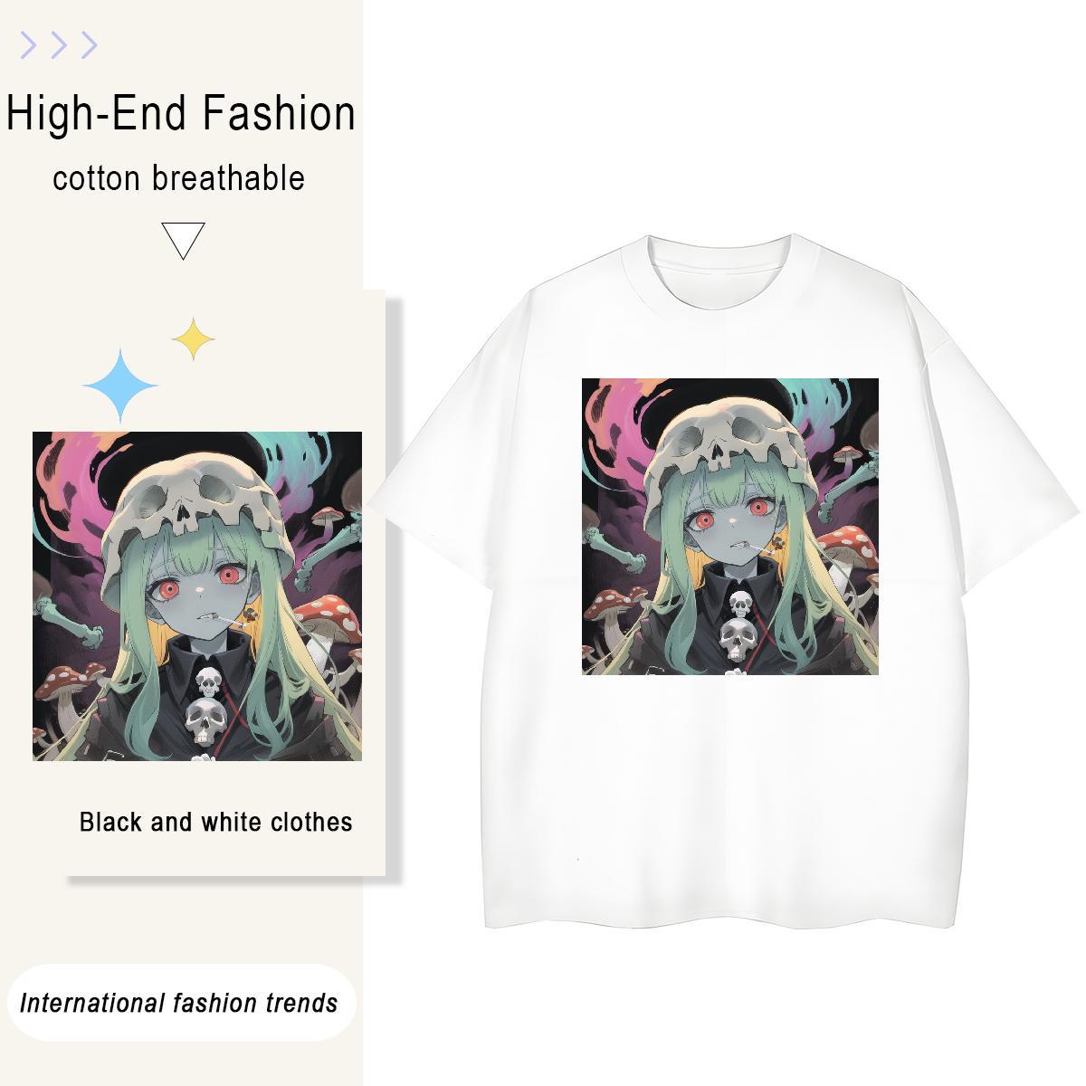 Designer T Shirts Women 230g Pure Cotton Short sleeve Soft Outdoor skull Couples T Shirts 5A Custom Cartoon Polos