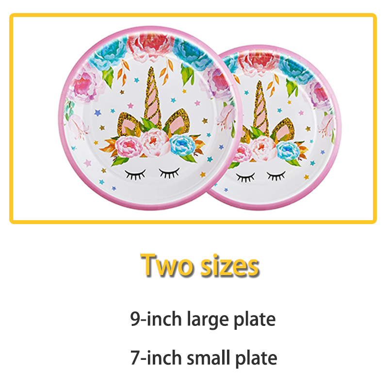 Unicorn themed party birthday supplies suitable for unicorn birthday party decoration tableware set