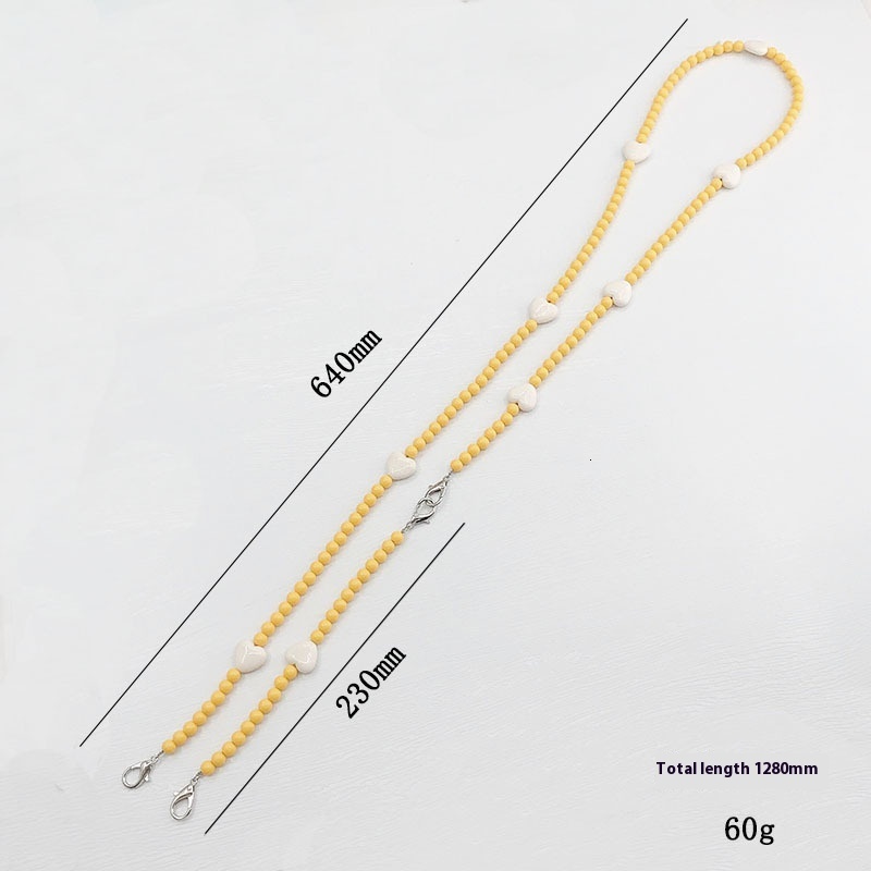 Yilian Jewelry New Acrylic Love Hand 2-in-1 Diagonal Cross Colored Women's Shoulder Strap Detachable Chain