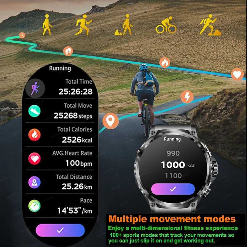 1.85 Ultra HD Clocks BT Call Smart Watch Men GPS Track 710mAH Battery 400+Dial Waterproof Smartwatch M240907