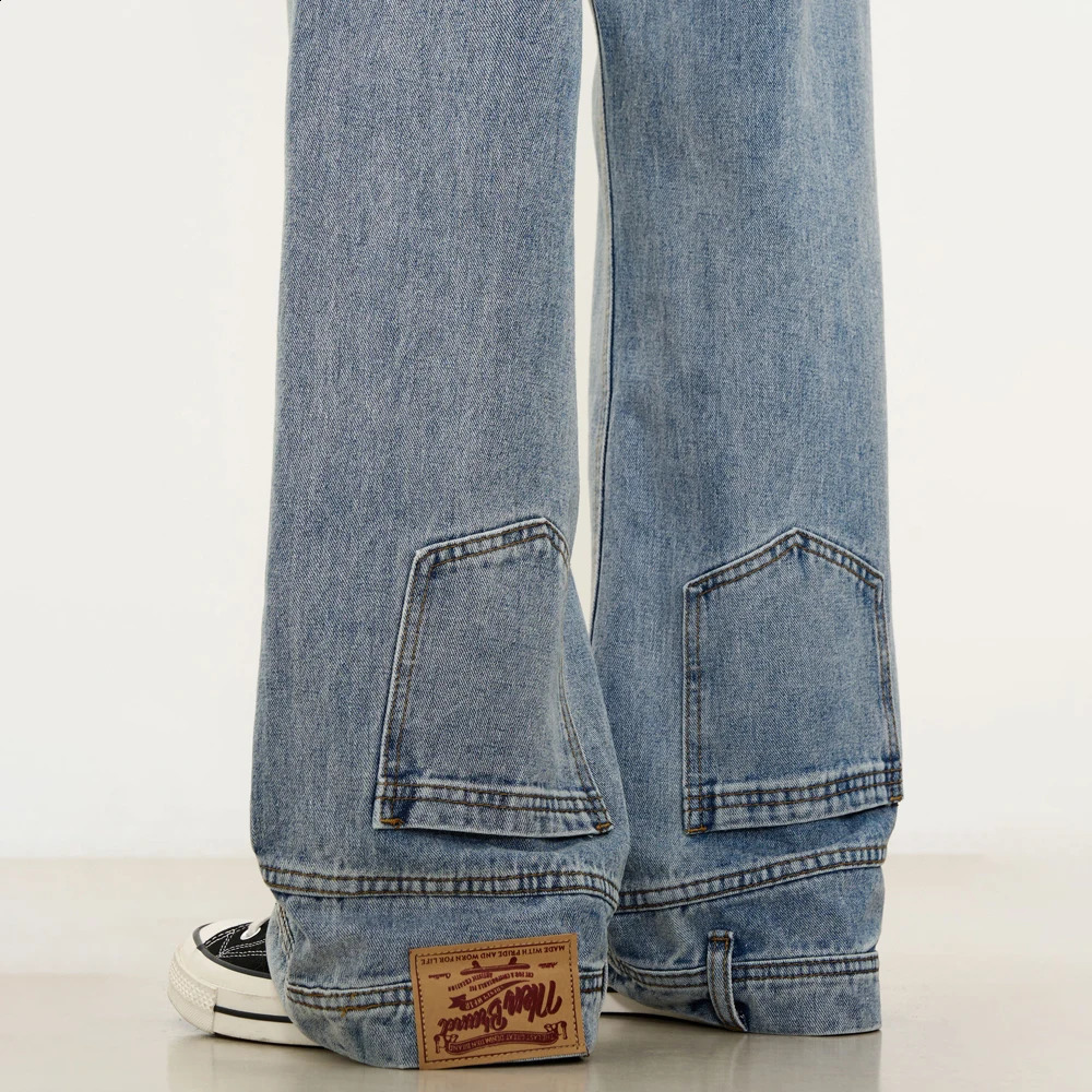 Interesting jeans men Y2k streetwear straight leg loose Trouser summer punk fashion black retro original street 240904