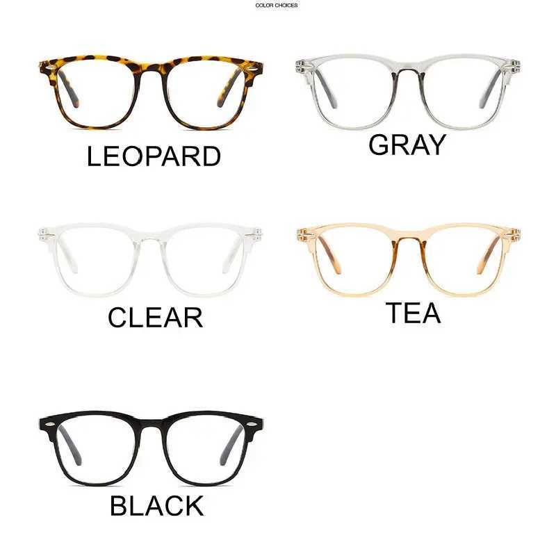 Super sized Myopia retro unisex transparent frame glasses anti blue light womens low beam glasses W240906