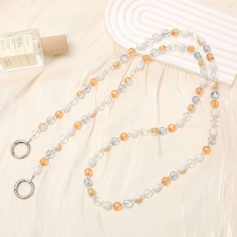 Alien crystal beaded chain case pendant light luxury texture phone strap for women