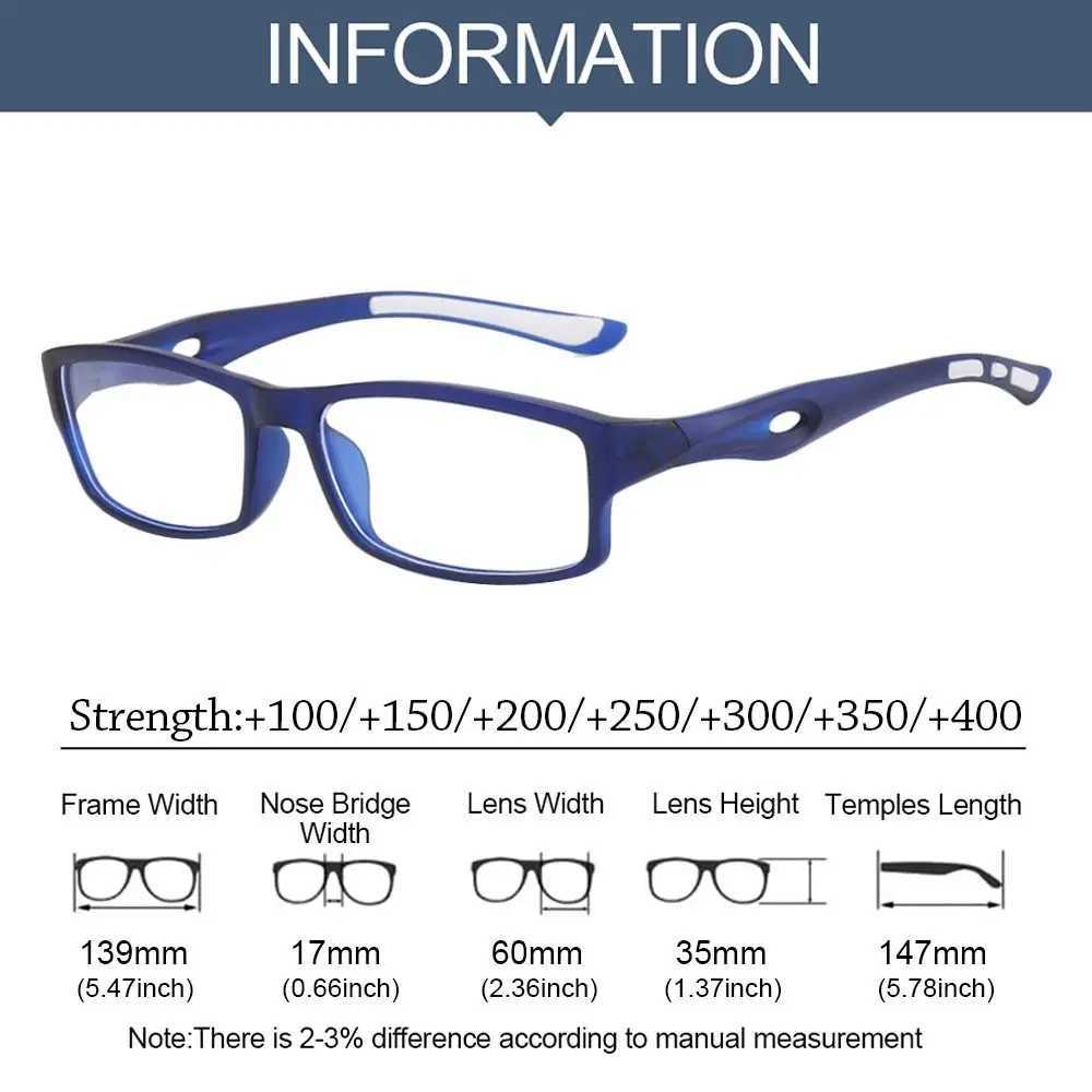 Ultralight PC Frame Sports Reading Glasses Mens Blue Light Blocking Presbyterian Glasses Optical Reader Glasses W240906