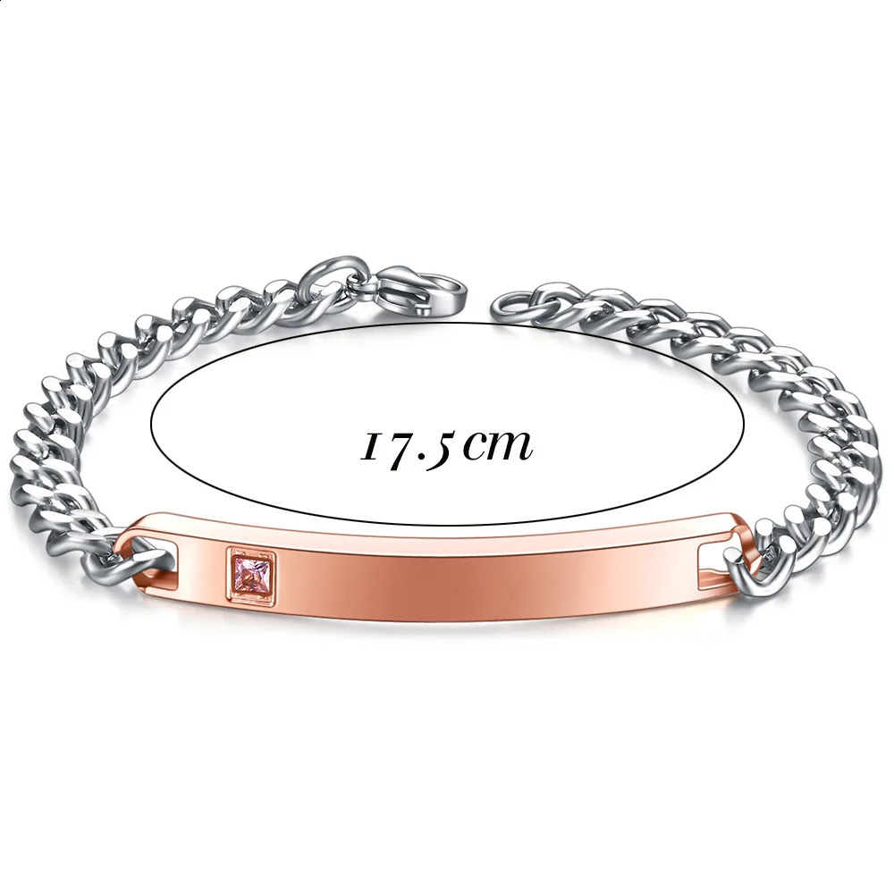 Personalized Customized Couple Name Couple Bracelet Mens Gift Jewelry Stainless Steel Adjustable Chain Puzzle Bracelet 240904