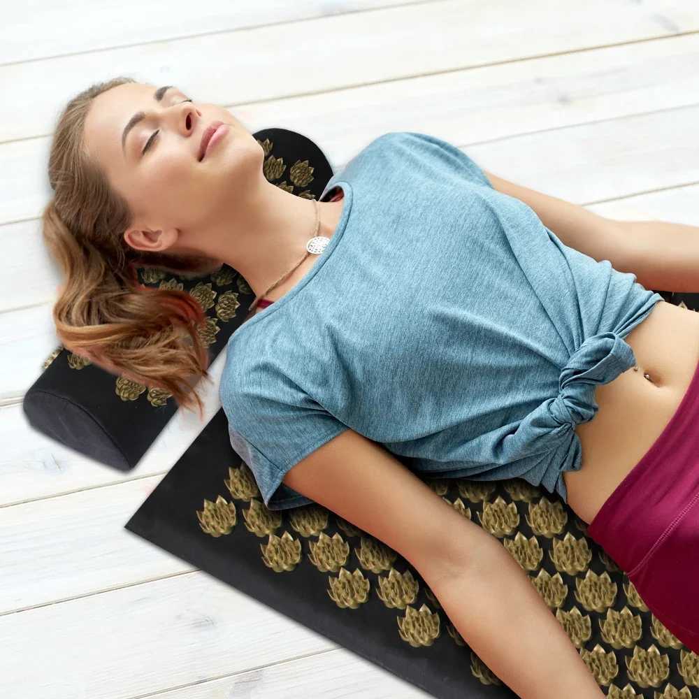 Lotus Massage Mat Application Lotus Spike Mat Pillow Yoga Mat Foot Neck Back Massage Mat Shaki Mat W240906