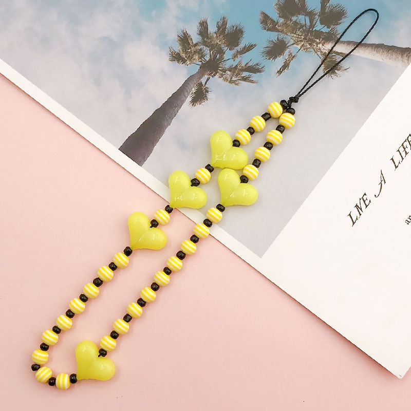 Yilian New Acrylic Love Chain DIY Jewelry Accessories Handmade Resin Color Bead Phone Rope