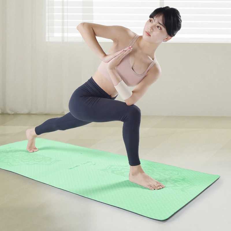 Anti slip yoga mat environmentally friendly fitness exercise mat with carry on womens professional yoga mat home exercise mat Pilates W240906