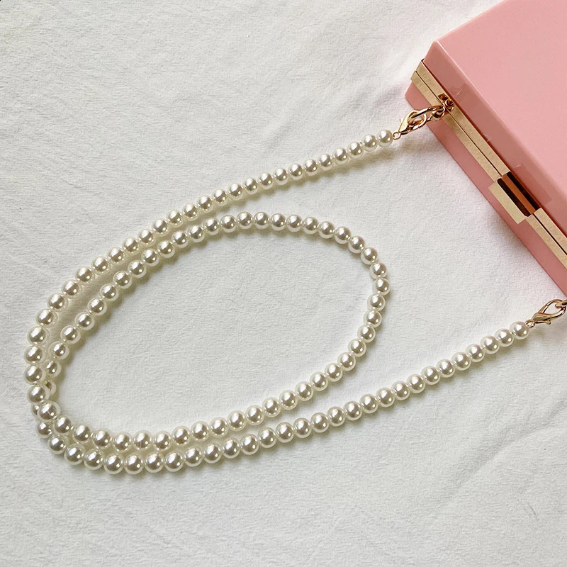 High quality pearl bag chain gold and Ailver buckle bag chain accessories portable diagonal span 10mm pearl chain 240904