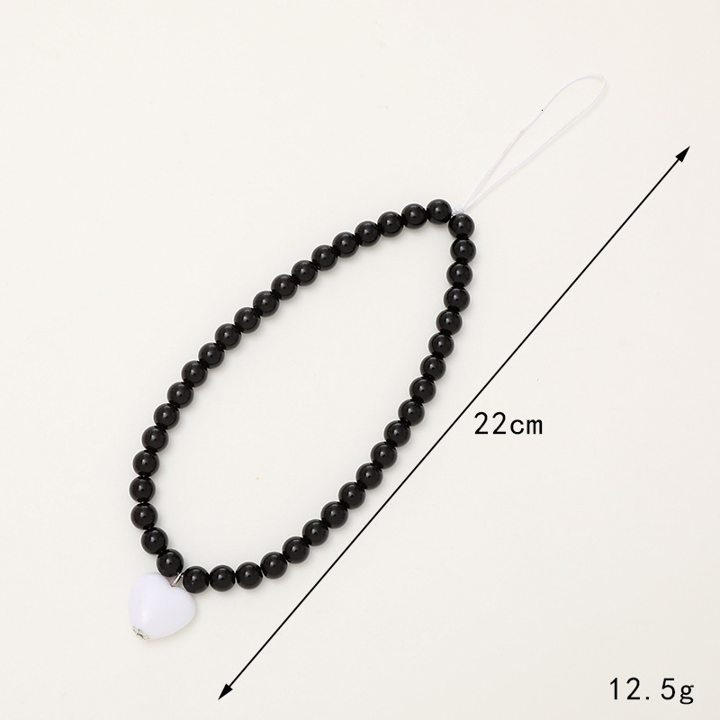 Yilian's new teddy bear beaded DIY phone case hanging rope love pendant short wrist anti loss chain