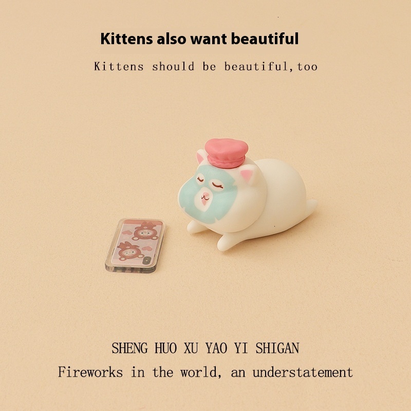 Cartoon cute apply facial mask kitten mini mobile phone kiwi fruit juice cup baby home accessories desktop knickknacks