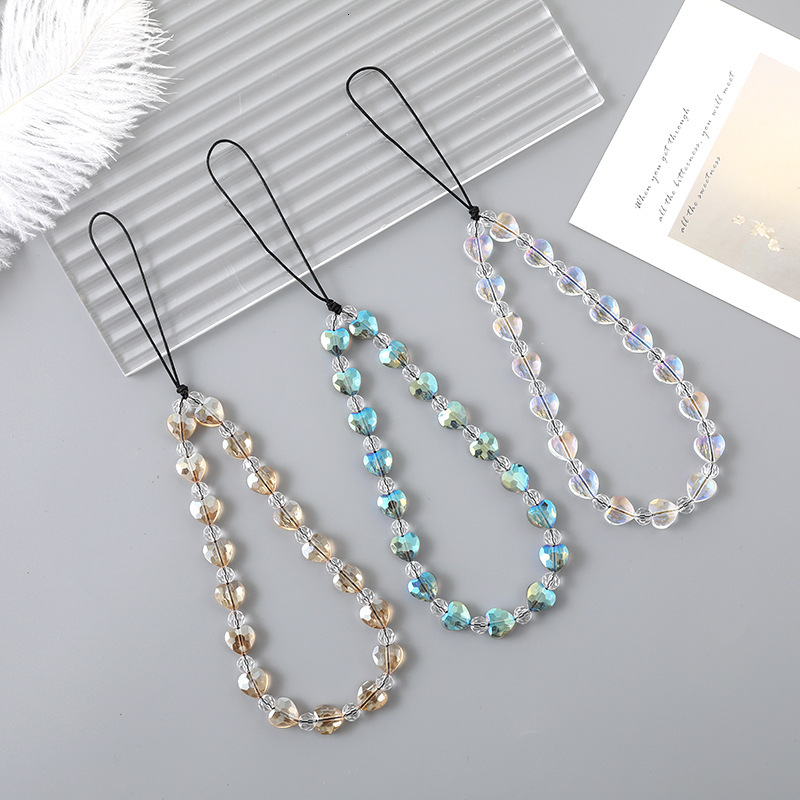 Light luxury new plated love chain, case, keychain, hanging decoration, luggage, bead pendant, phone lanyard