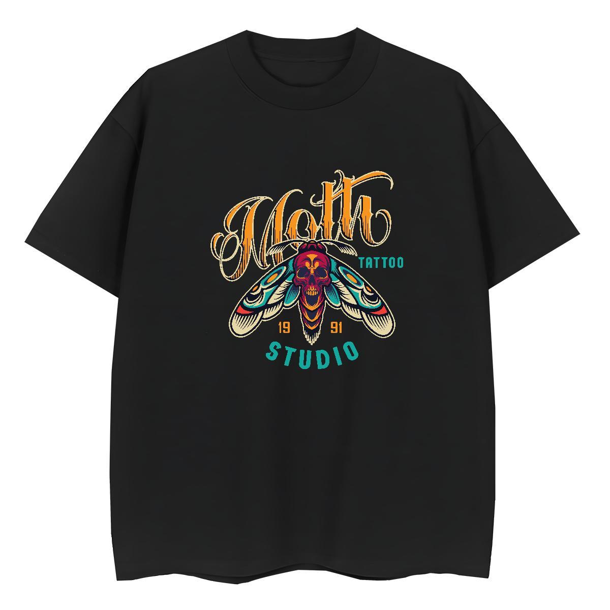 2024 DIY Womens T Shirts 230g Pure Cotton Breathable Crew Neck High Street Hip Hop skull Lady T shirt Soft Custom Cartoon Tshirts