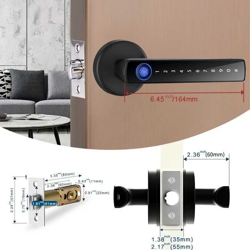 Equipped with Tuya Biometric fingerprint intelligent door lock electronic digital lock password fingerprint keyless security door handle CL240920
