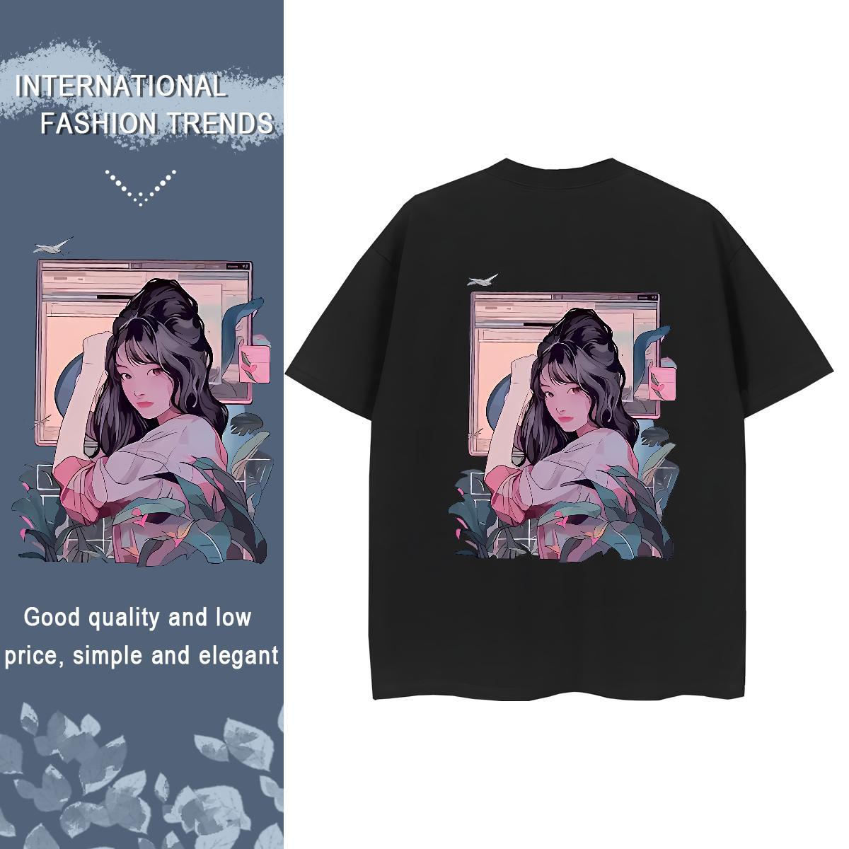 TOP Quality T-Shirts for Women 230g 100% Cotton Crew Neck Breathable Summer Casual women Unisex Tshirts Designer Oversized L-4XL Top Shirts