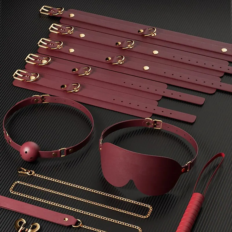 JIUUY Adult SM Sex Products Kits Bondage Gear Collar Butt Oral Erotic Bundle Blindfold Whip Sex BDSM Sex Game for Couples 240904