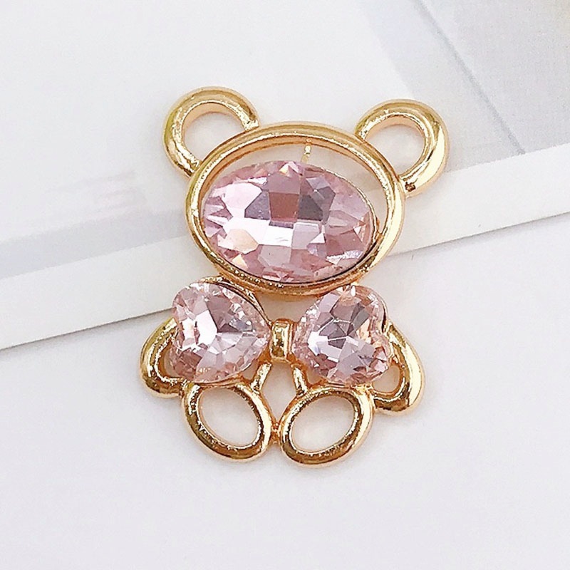 New Small Crystal Gem Bear Zinc Alloy Jewelry Phone Case DIY Accessories Hole Shoes DIY Accessories Women