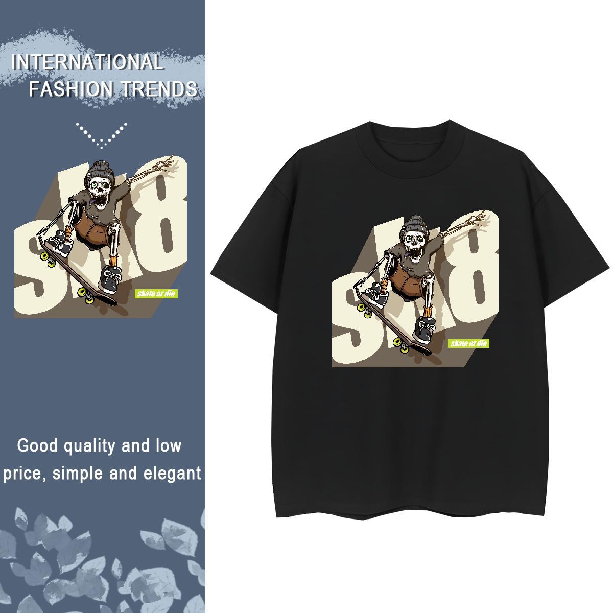 Custom Woman T Shirts 230g Cotton Breathable Short Sleeve Daily Wear skateboarding Tshirt for Man Woman High quality Custom Cartoon Tees Shirts