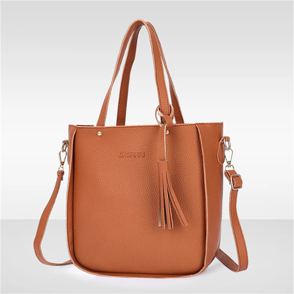 4 Pieces Set Versatile Women PU Leather Handbag Fashionable Shoulder Purses Ladies Purse Messenger Satchel Wallet Bags 240907Z