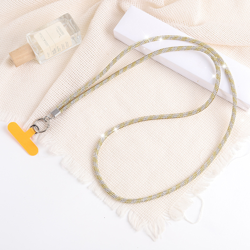 Light luxury new lanyard long rhinestone crossbody phone case keychain pendant high-end chain decoration