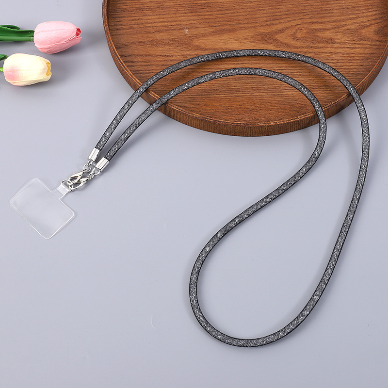 New universal mobile long mesh rope, crossbody chain, creative crystal lanyard, phone case, pendant chain
