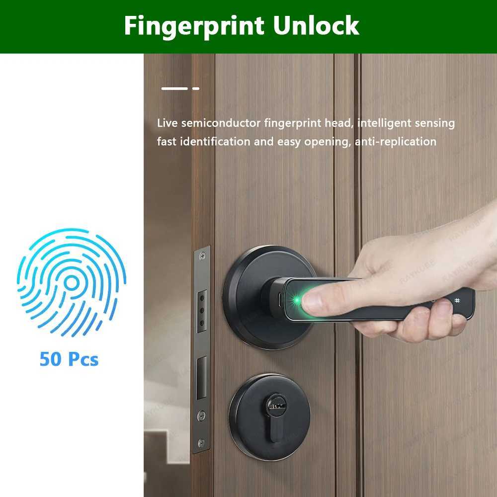 Raykube M3 Tuya BLE intelligent fingerprint electronic door lock password lock with key Smartlife CL240920