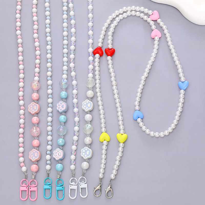 Beaded pearl cat claw crossbody mobile phone hanging rope, bag, chain, pendant, women's gift
