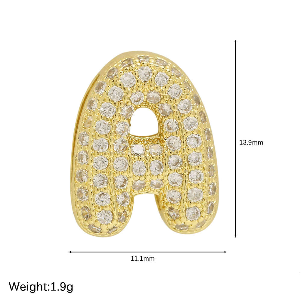 Designer jewelry bracelet chain for Men and Women lover hot sell new product Golden chubby balloon bubble DIY zircon 18k gold letter diamond bracelet