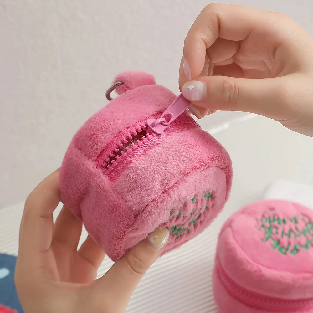 Kawaii Harries Hager Women Pink Plush Coin Purse Potters Cartoon Pendant Storage Bag Mini Girl Purses Wallet Pouch 240906