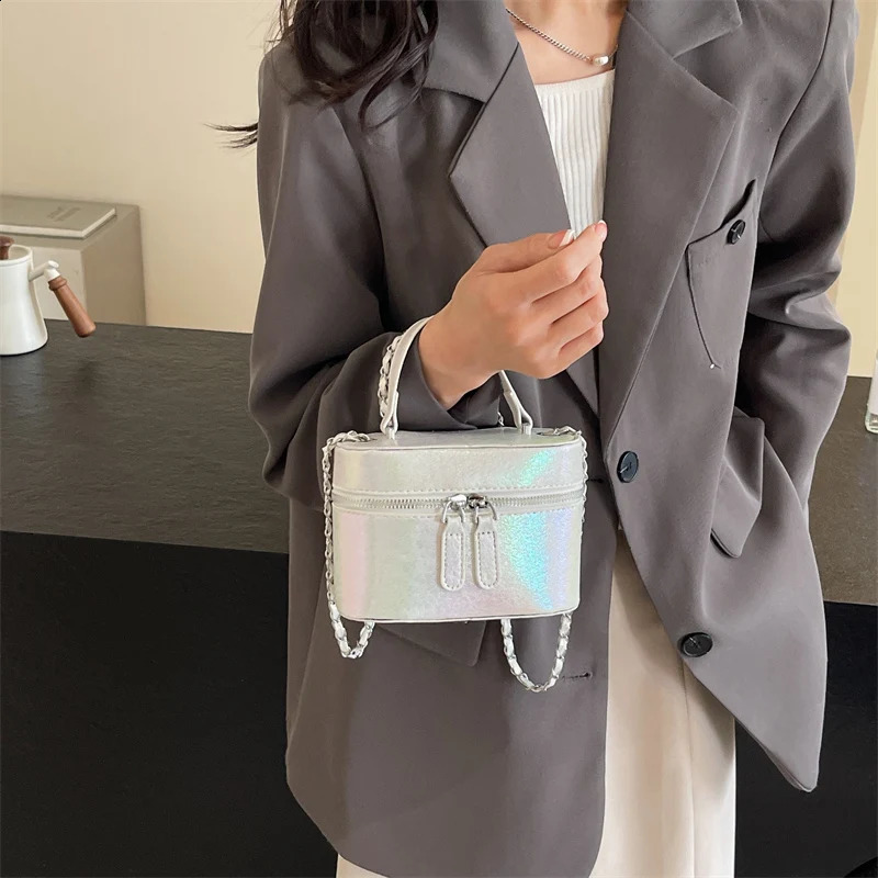 Solid color PU Leather Women Bags For Mini Box Shape Shoulder Bag Fashion Trend Womens Handbag and Purses 240906