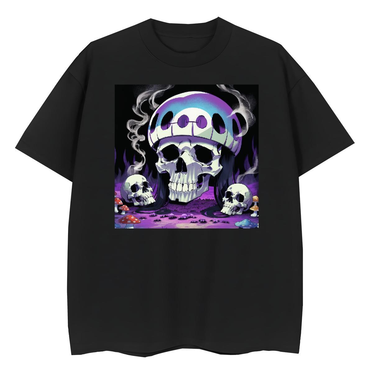 TOP Quality T shirt 100% Cotton 230g O-Neck Short Sleeve Casual Daily Wear skull Lady T shirt Brand Oversized Tees Shirts