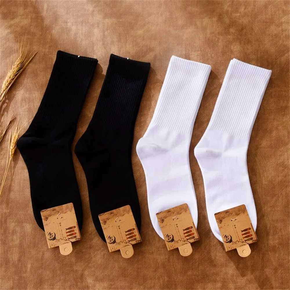 Mens 100% pure cotton winter spring white mens casual socks soft and breathable ankle/mid tube socks W240905