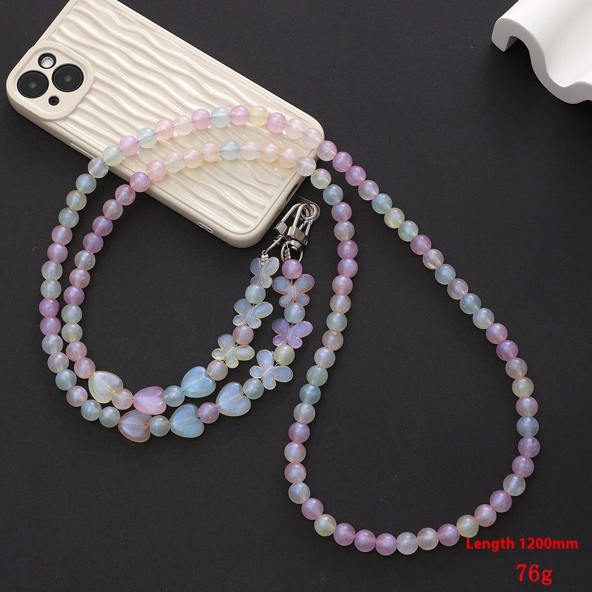 Yi Lian's New Acrylic Beaded Pearl Cross Shoulder Strap Chain Phone Case Hanging Decoration Gift for Women
