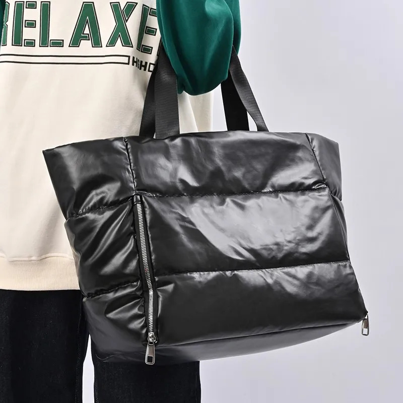 PU travel bag solid womens bag for sale high-quality zipper high-capacity casual handbag soft casual handbag Bolsa De Viagem 240903